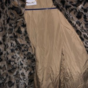 Bershka Leopard Faux Fur Coat.